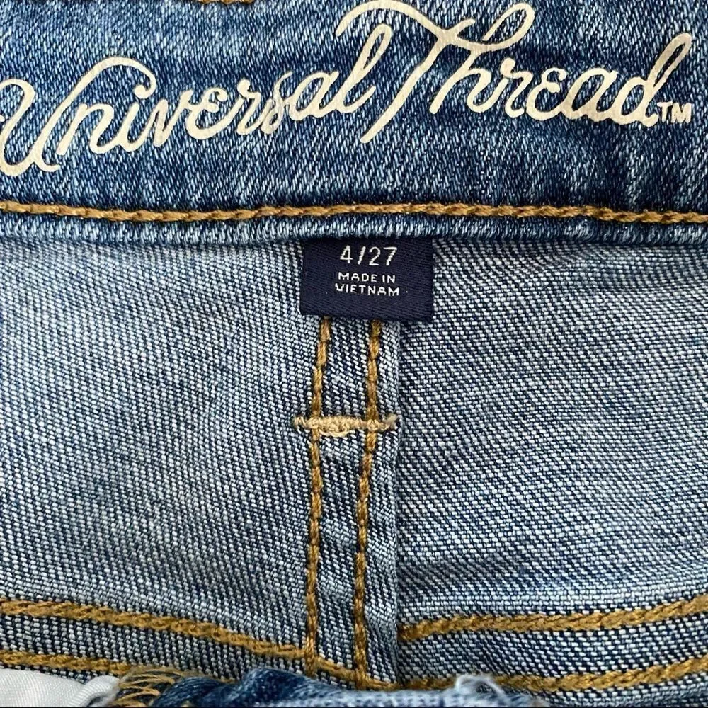 Universal Thread High Waisted Distressed Mom Jeans - Picture 6 of 7
